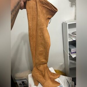 Mustard Yellow knee high boots